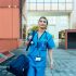 representation of the daily life of a nurse going to work representation of the daily life of a nurse going to work